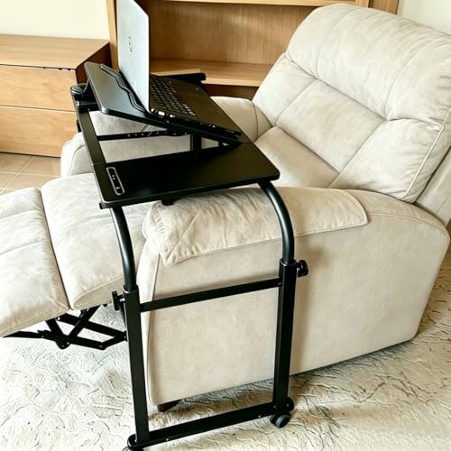 Overbed Laptop Cart Over The Bed Table with Wheels Adjustable Bed Hospital