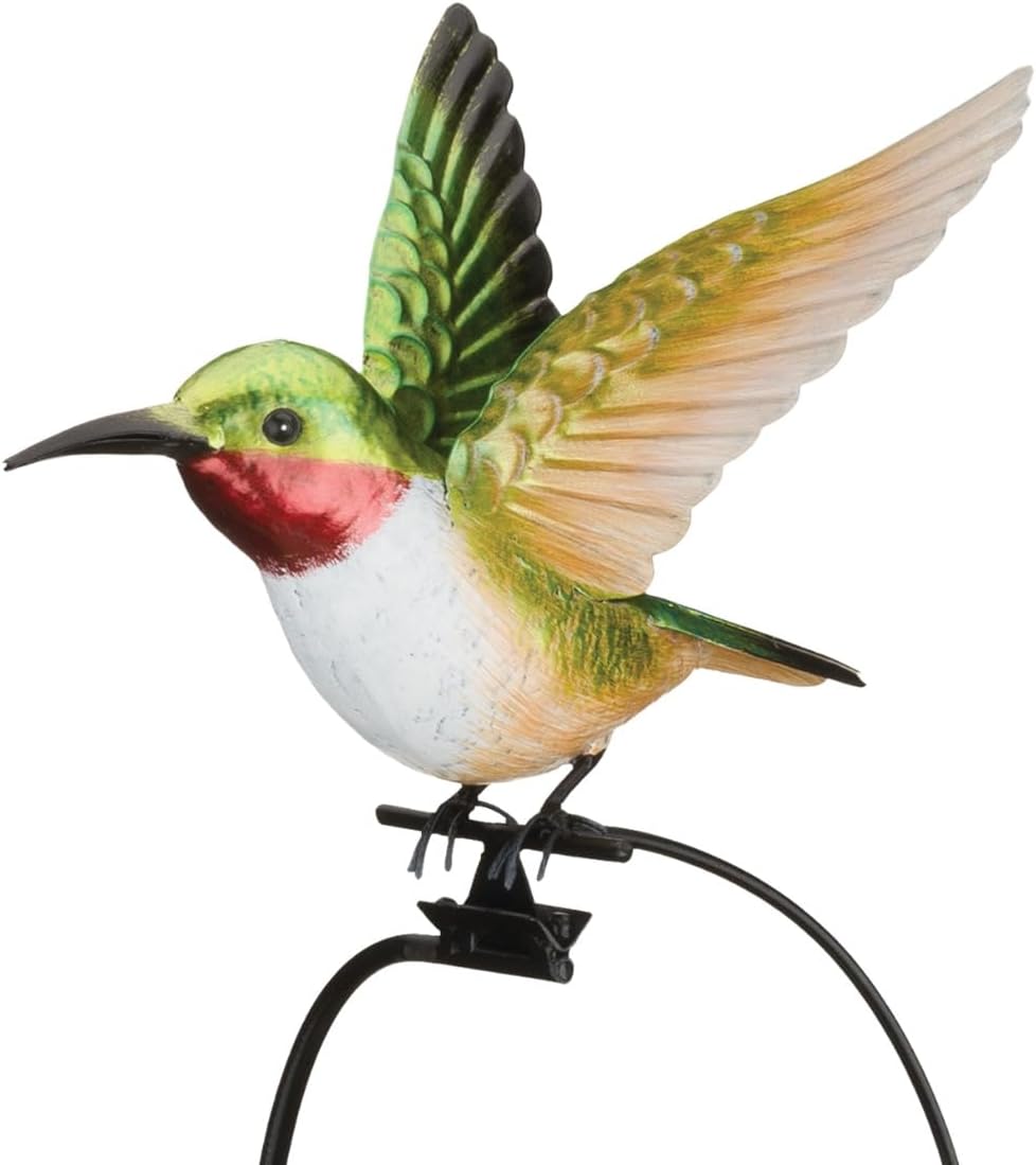 Regal Art & Gift Rocker Hummingbird Garden Stake, Kinetic Metal Yard Art