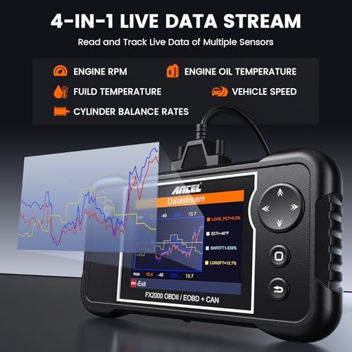 ANCEL FX2000-US OBD2 Scanner Diagnostic Tool, Engine ABS Airbag Transmission Code Reader with Live Data