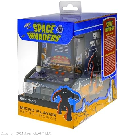 My Arcade Micro Player Mini Arcade Machine: Galaga Video Game, Fully Playable, 6.75 Inch Collectible, Color Display, Speaker, Volume Buttons, Headphone Jack - Electronic Games