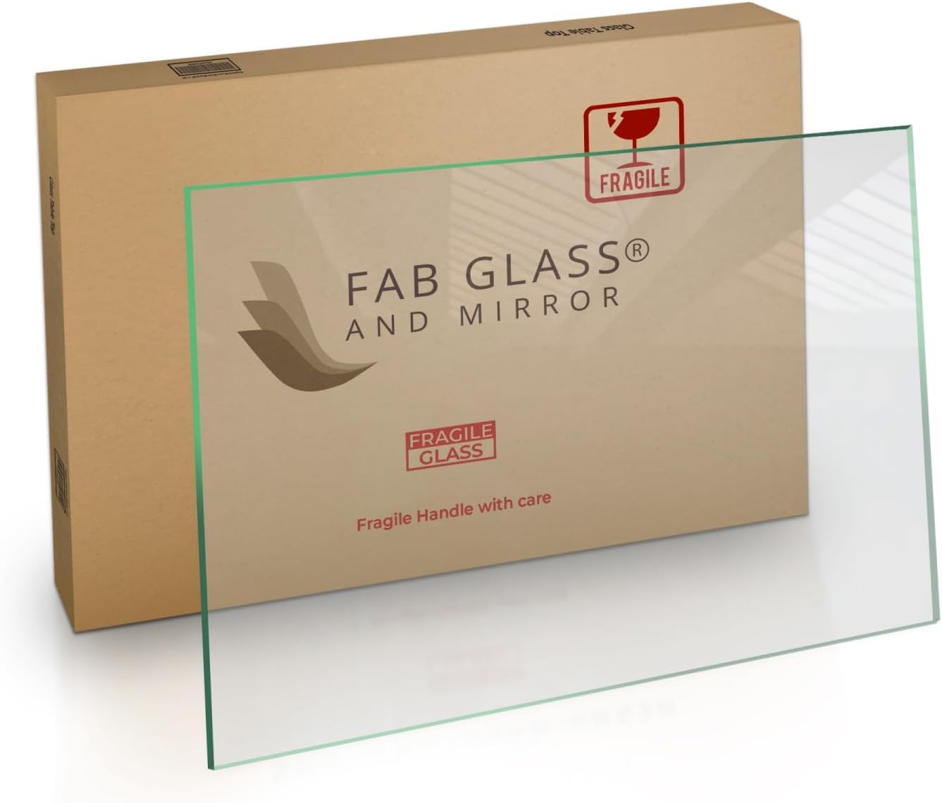 Tempered Glass Table Top Rectangle - 1/2 Inch Thick Heavy Duty for Dining Coffee Tables Desks - Flat Polish Edge Safe Corners - 24" X 48"