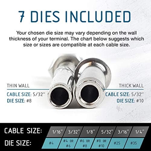 TEMCo Hydraulic Hand Crimping Tool for 1/16" to 1/4" Stainless Steel Cable Railing Fittings (Custom Cable Railing Crimper) – 11 US TONS Crimping