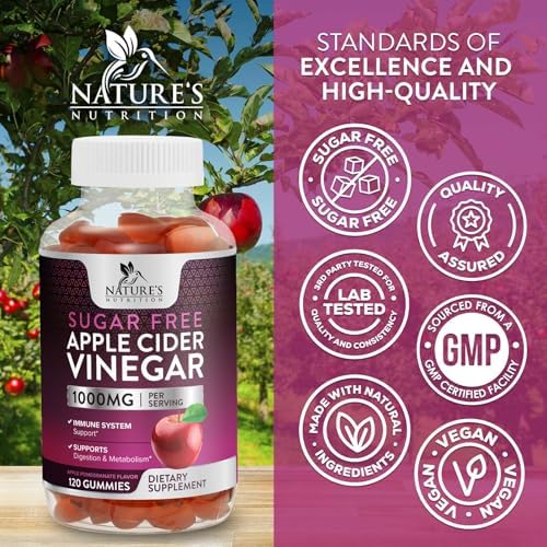 Apple Cider Vinegar Gummies for Weight Loss - Sugar Free - Max Strength ACV Gummy with Vitamin B12 & The Mother - Metabolism & Energy Support