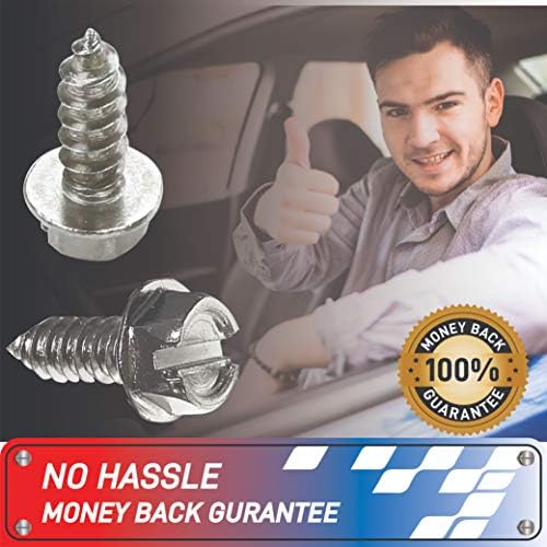 USA Fastener Stainless Steel Screws | Rust Proof, Chrome Locking Screws Set of 4 for License Plate Security to Secure Frames and Covers