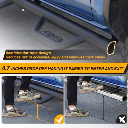 Side Steps Step Bars Compatible with 2007-2018 Chevy Silverado & GMC Sierra 1500 2500HD 3500HD (Include 2019 1500 LD) / 2019 2500HD 3500HD.Running
