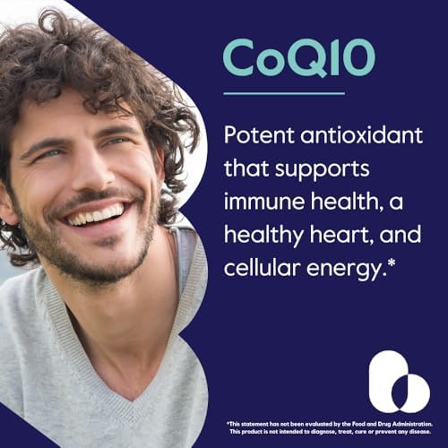 BESTVITE Coenzyme CoQ10 100mg (120 Vegetarian Capsules) Naturally Fermented - No Stearates - No Fillers - Vegan - Non GMO - Gluten Free | Vegan - Gluten Free - Non GMO - Coenzyme Q10 Supplement - Antioxidant for Heart & Energy Support* - Easy to Swallow…