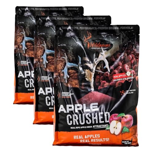 WILDGAME INNOVATIONS Apple Crushed 5lb Deer Attractant | Powerful Long-Lasting Nutrient-Filled Sweet Ripe Apple Deer Feed for Hunting & Game Tracking