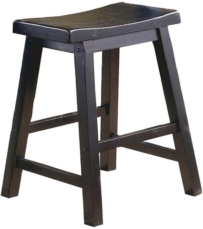 Homelegance Saddleback 24-Inch Height Barstool, Cherry, Set of 2