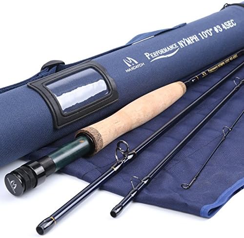 M MAXIMUMCATCH Maxcatch Performance Nymph Fly Fishing Rod in 2/3/4wt: 10ft/11ft, IM10 Carbon, AAA Cork Handle, Rod Tube and Combo Set Available