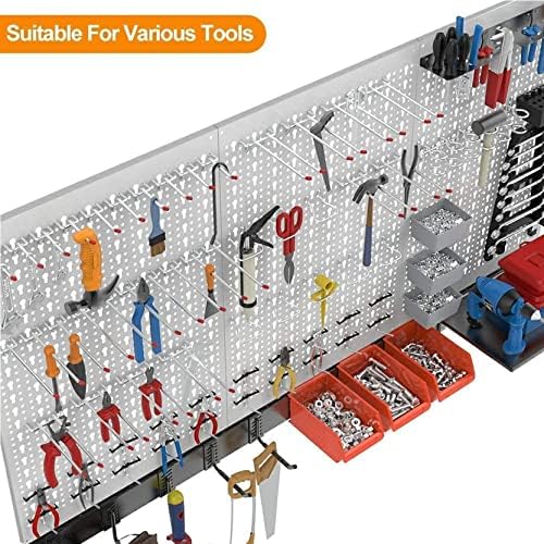 TORACK 109 PCS Pegboard Wall Organizer 48x24 in, Garage Metal Pegboard