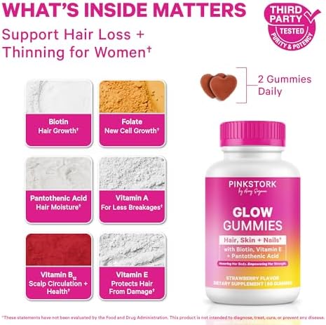 Pink Stork Total Glow Gummies for Women – 60 Berry Gummies
