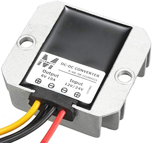 uxcell Power Voltage Converter DC 12V/24V to DC 6V 10A 60W Waterproof Voltage Convert Transformer
