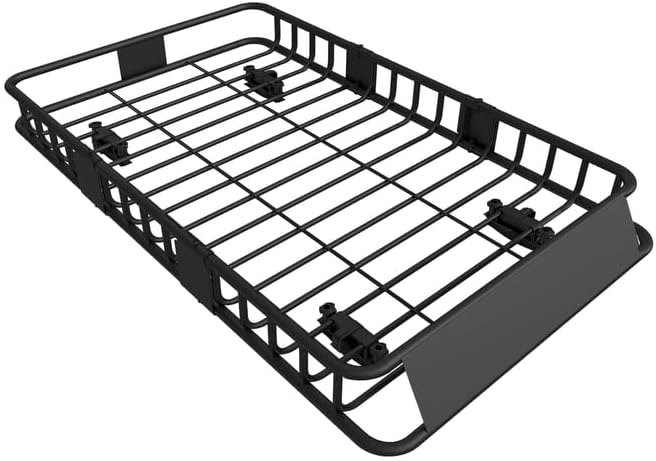 FORWODE 250LBS Universal Roof Rack Basket, 64"x39"x6" Rooftop Cargo Carrier Rack + Waterproof Cargo Bag 15 Cubic Feet(43"x34"x17")