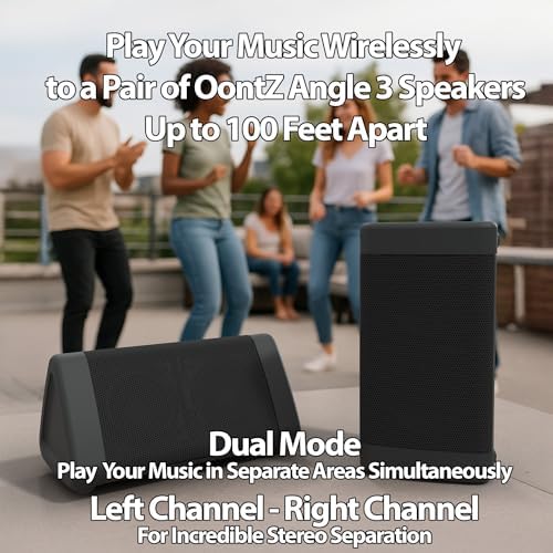 OontZ Angle 3 Gen 4 Portable Bluetooth Speaker, 12W, 24-Hour Playtime | Compact 12W Bluetooth speaker with clear sound, 24-hour playtime, 100-ft range, IPX5 waterproof, AUX Input.