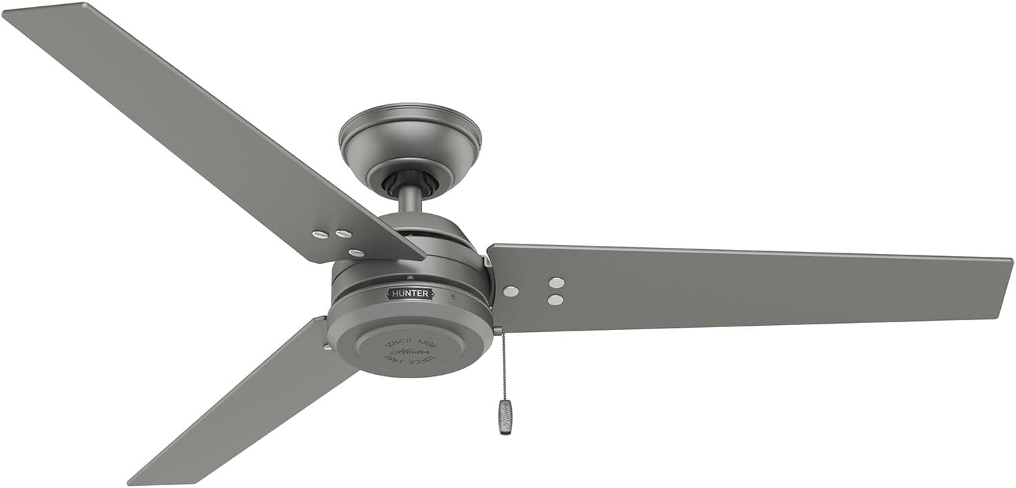Hunter Cassius, Outdoor or Indoor, Ceiling Fan, 44 inch, Matte Black
