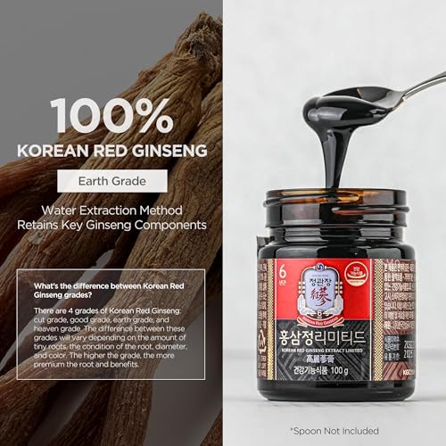 JUNG KWAN JANG Korean Red Ginseng Extract Limited 100g Jar | Ginseng Supplement, Ginseng Tea | Energy Boost, Stamina