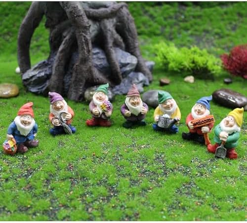 Fairy Garden Accessories Mini Gnome Resin Figurines Set 7Pcs
