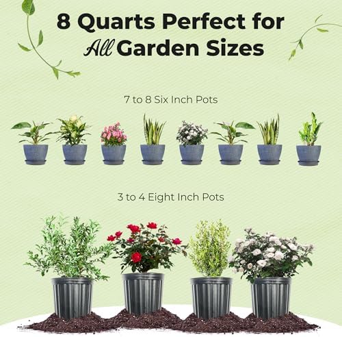 Perfect Plants Organic Potting Soil, 8 qt, Indoor Outdoor Mix for Veggies | Coconut coir, peat and perlite with mycorrhizae and worm castings