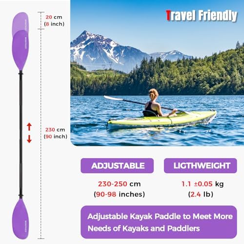 Kayak Paddle, Adjustable and Lightweight Kayaking Oar