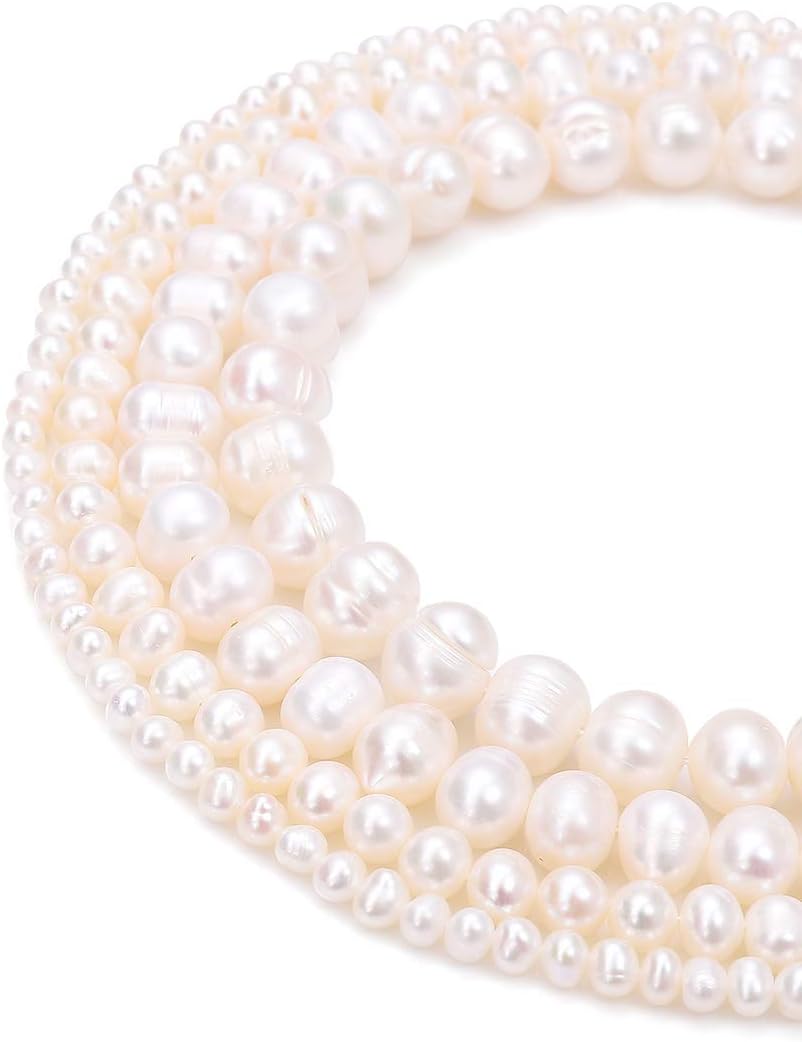 BEADIA Natural Pearl Beads Side Hole 7-8mm Purple Freshwater Cultured Loose Gemstone Beads for DIY Jewelry Making 13.8''/Strand