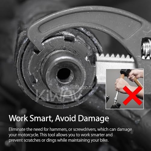 KiWAV Adjustable Steering Stem Wrench 22-75MM – Universal 2-in-1 Spanner with 3/8 Torque Wrench Drive Cutout – Durable Alloy Steel