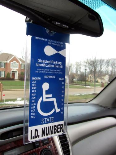 Mirortag Silver - a Novel Holder for Louisiana & Indiana Handicap Parking Placard & Other Hang Tag Permits. Magnetically Display & Remove Your Tag.