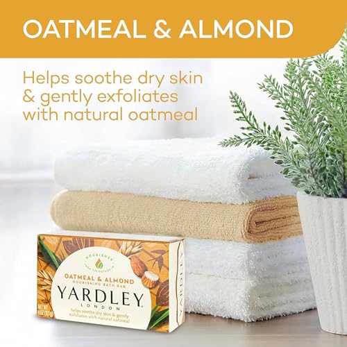 Yardley Oatmeal and Almond Bar Soap, 4.25 Ounce, Set of 3