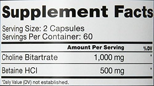 Roex Vitamins | Choline Bitartrate | Improved Brain Activity | Cellular Function | Nutritional-Supplement | 120 Count