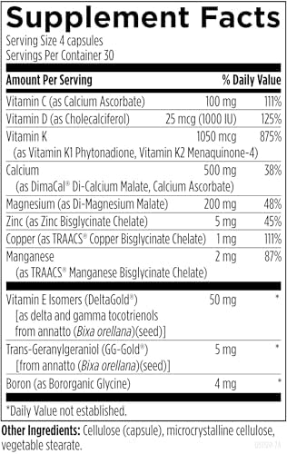 Designs for Health OsteoForce - Premium Bone Support Supplement - Highly Absorbable Nutrients - Calcium Malate, Magnesium, Zinc Bisglycinate Chelate, Vitamins D + K - Non-GMO, Soy Free (240 Capsules)