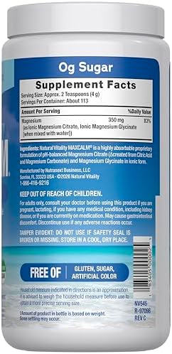 Natural Vitality Calm, Magnesium Supplement, Anti-Stress Drink Mix Powder, Gluten Free, Vegan, & Non-GMO, Original Unflavored, 16 oz