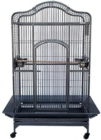 Extra Large Wrought Iron Open/Close Play Top Bird Parrot Cage, Include Metal Seed Guard Solid Metal Feeder Nest Doors Overall Dimensions: 35.25" Wx29.5"x62"H(with Seed Skirt)