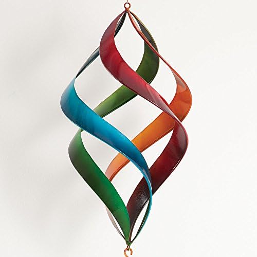 Bits and Pieces Enameled Rainbow Wind Spinner - Sun Catcher | Hanging Wind Spinners Outdoor Art Garden Spinner