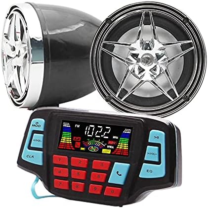 UTV ATV Bluetooth Amplifier Sound System Hand-free Speakers FM USB Audio System Stereo 2.5 Inch Speakers 12V Motorcycle Waterproof Audio FM Radio
