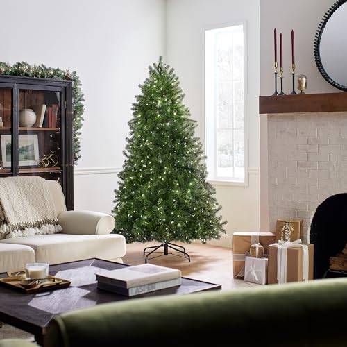 National Tree Company 7.5ft Pre-Lit Downswept Douglas Fir Christmas Tree | 750 LED Lights, 1,867 Tips, 10 Light Functions, PowerConnect, Foot Pedal, Includes Stand, Artificial, Green