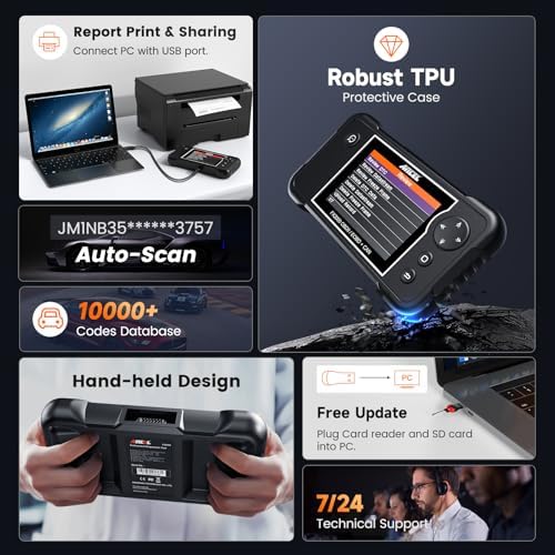 ANCEL FX2000-US OBD2 Scanner Diagnostic Tool, Engine ABS Airbag Transmission Code Reader with Live Data