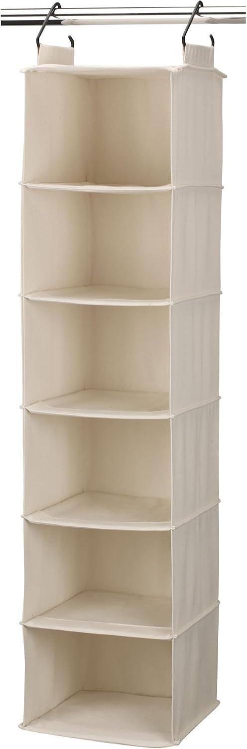 Household Essentials Canvas Sweater Storage Bags, 2-Pack, Breathable Cotton, Under-Bed Zippered Storage with Clear Top Window, Stackable, Cedar Insert Compatible (Not Included), Natural