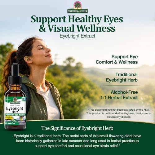 Nature's Answer Eyebright Herb | Supports Healthy Eyes & Vision | Non-GMO | Alcohol-Free, Gluten-Free, Kosher Certified
