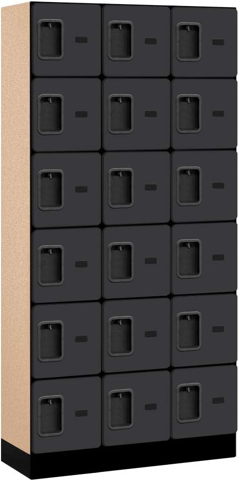 Salsbury Industries 36365MAH Six Tier Box Style Designer Wood Locker, 6' 3" x 15", Mahogany