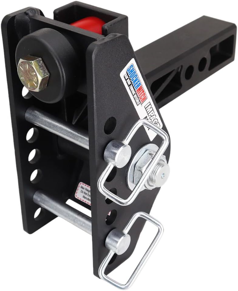 Shocker 20K Impact Max Cushion Drop Hitch - 0" to 7-1/2" Drop - Fits 2" Hitch Has 2-5/16"Ball - 20,000 lbs GTW