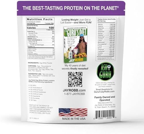 JAYROBB Vanilla Egg White Protein 24 oz, 1.5 Pound Bag