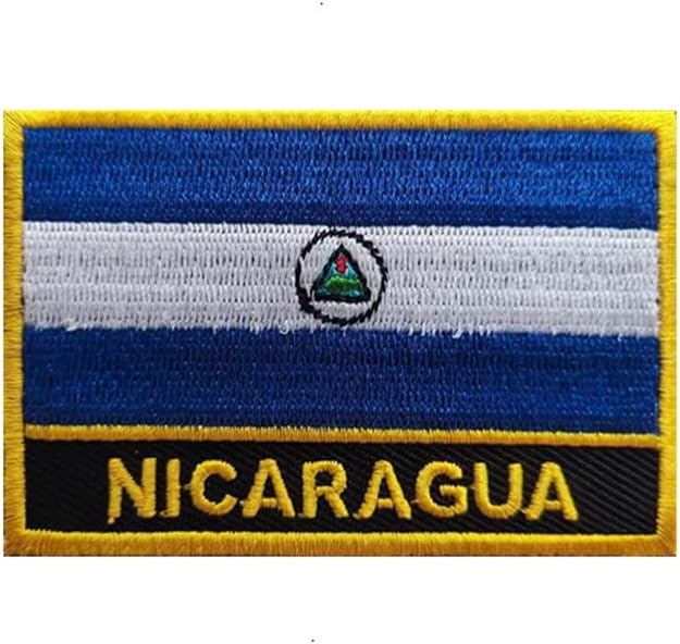 1 PCS Nicaragua Flag Patches Iron On or Sew On Embroidered Tactical Military National Nicaragua Patch