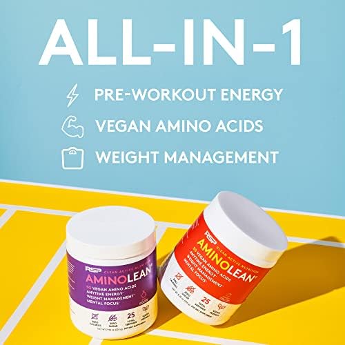 AminoLean Natural Pre Workout Powder - Amino Energy with Vegan Amino Acids