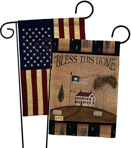 Welcome Bless This Home Burlap Garden Flags Pack Country Living Primitive Farm Western Barn American Rustic Cowboy Rural Ranch USA Vintage Applique