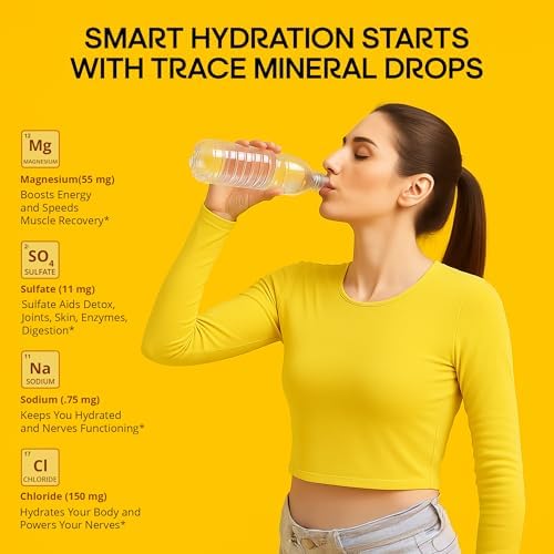 LyteLine Trace Mineral Drops 100ml x 200 Servings - Max-Absorption Ionic Natural Low Sodium Trace Minerals Concentrate to Balance the Body's pH