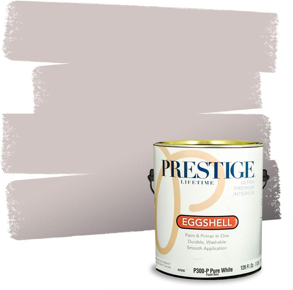 PRESTIGE Paints Exterior Paint and Primer In One, 1-Gallon, Satin, Comparable Match of Sherwin Williams* Socialite*
