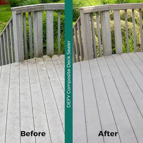 DEFY Extreme Composite Deck Sealer – Crystal Clear Waterproof Sealant for Wood & Composite Surfaces with Zinc Nano-Technology