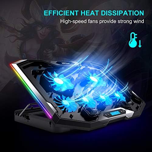 TopMate C11 Laptop Cooling Pad RGB Gaming Notebook Cooler, Laptop Fan Stand