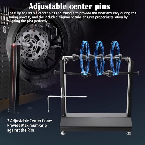 Motorcycle Wheel Balancer, Wheel Truing Stand, Adjustable Truing Pointer | Heavy Duty Motorcycle Tire Balancer