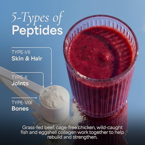 Wholesome Wellness Premium Multi Collagen Peptides Protein Powder for Women and Men, 5 Types of Hydrolyzed Collagen, Grass-Fed, Non-GMO & Unflavored