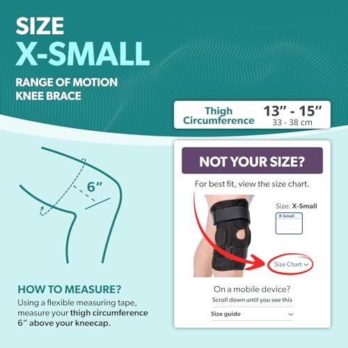 BraceAbility Torn Meniscus ROM Knee Brace - Hinged Post Surgery Support with Flexion Extension Control for Hyperextension and Locking Treatment, Ligament PCL or ACL Tears, Osteoarthritis Relief (XL)